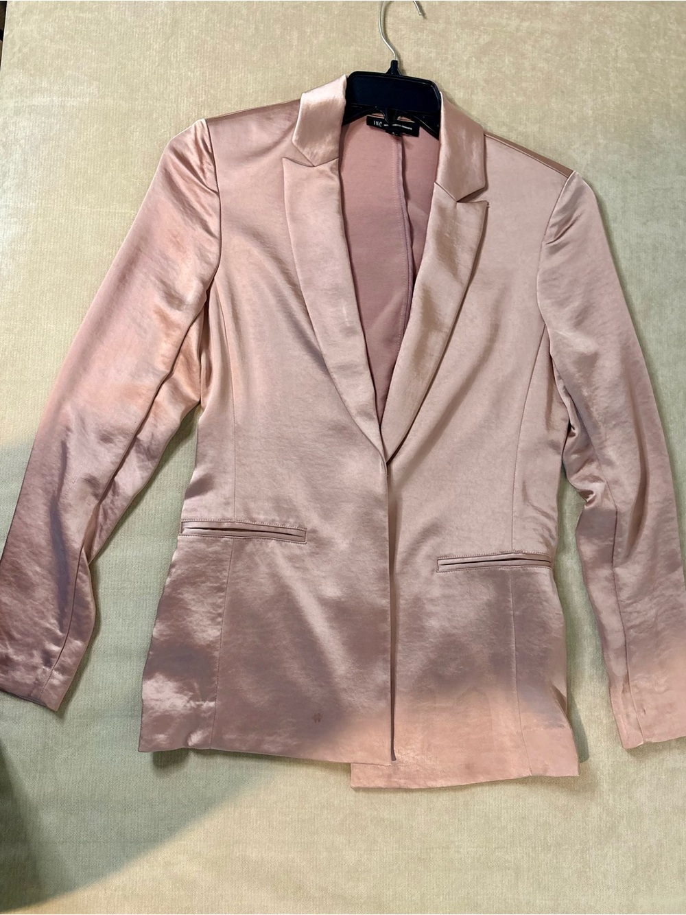 INC International Concepts Rose Pink Satin Blazer